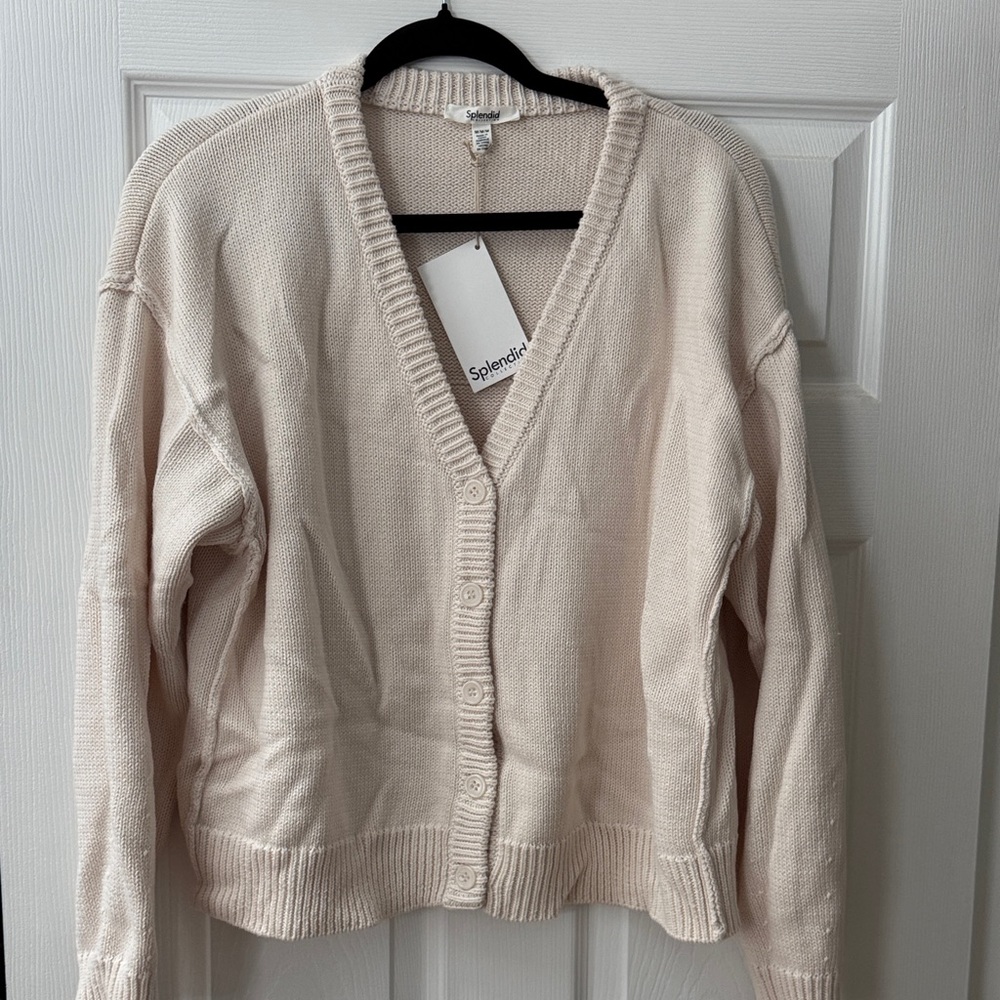 Splendid Women's Cream Cardigan Sweater